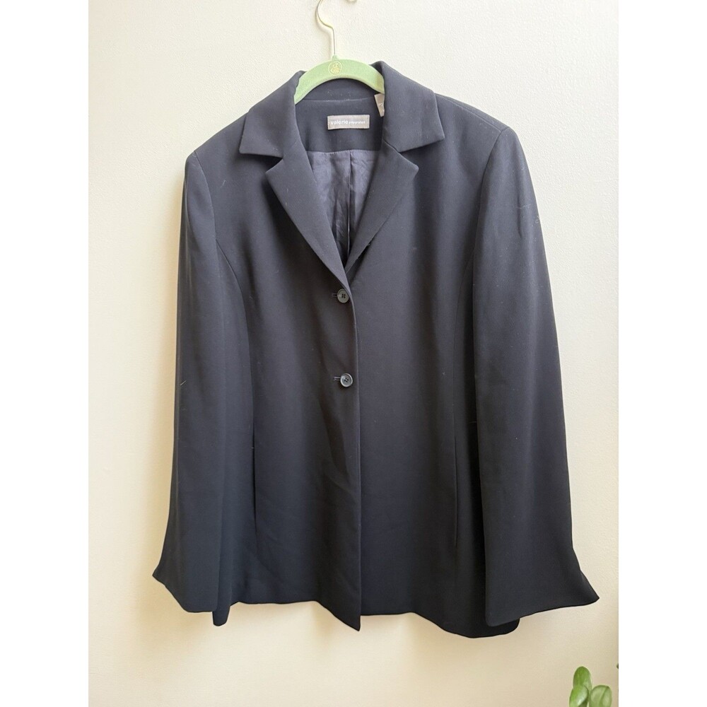 Valerie Stevens Black Jacket /Blazer Size 10 Long Sleeve Button Front